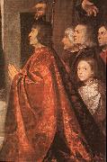 TIZIANO Vecellio Madonna with Saints and Members of the Pesaro Family (detail) wt oil painting on canvas